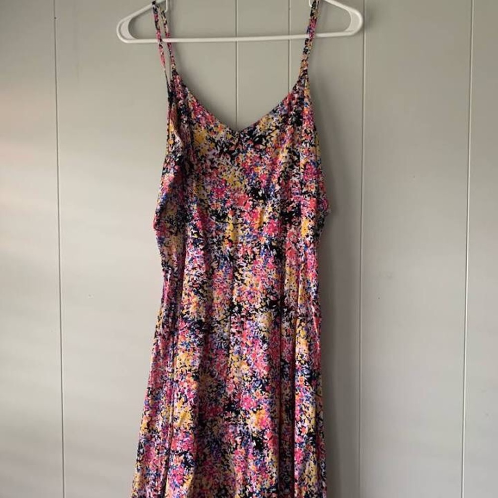 Gap bright printed spaghetti strap dress